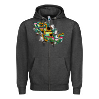 Charcoal Heather Guerrero Mexico Sunflower Map Zipper Hoodie - RanaPortraitStore