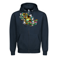 Navy Guerrero Mexico Sunflower Map Zipper Hoodie - RanaPortraitStore