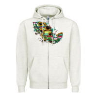 Oatmeal Heather Guerrero Mexico Sunflower Map Zipper Hoodie - RanaPortraitStore
