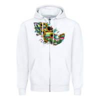 White Guerrero Mexico Sunflower Map Zipper Hoodie - RanaPortraitStore