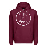 Burgundy life is happy Premium Hoodie - linhVisuals