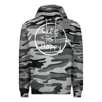 Slate Camo life is happy Premium Hoodie - linhVisuals