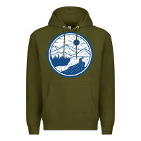 Army Green River Mountain Badge Premium Hoodie - linhVisuals