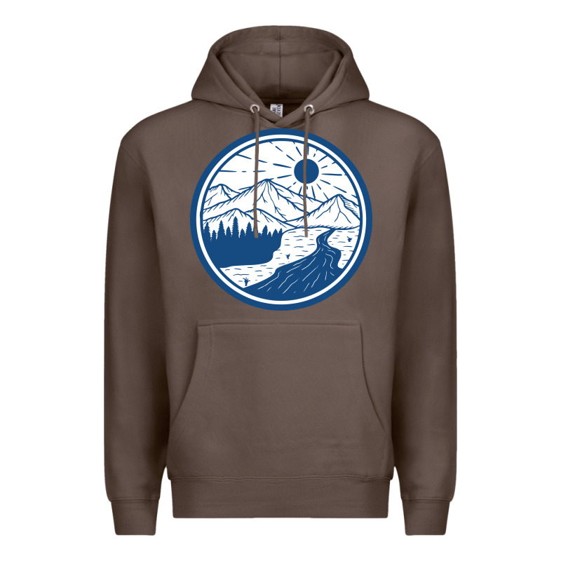 River Mountain Badge Premium Hoodie by linhVisuals | Teevron