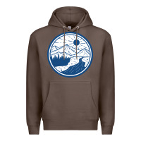 Coffee River Mountain Badge Premium Hoodie - linhVisuals