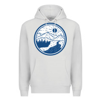 Dove Grey River Mountain Badge Premium Hoodie - linhVisuals