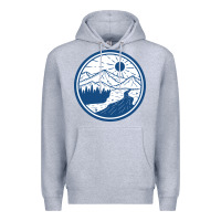 Heather Grey River Mountain Badge Premium Hoodie - linhVisuals