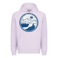 Lilac River Mountain Badge Premium Hoodie - linhVisuals