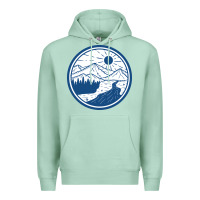 Seafoam River Mountain Badge Premium Hoodie - linhVisuals