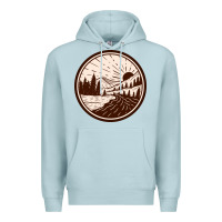 Blue Mist River Forest Brown Premium Hoodie - linhVisuals
