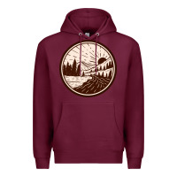 Burgundy River Forest Brown Premium Hoodie - linhVisuals