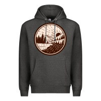 Charcoal Heather River Forest Brown Premium Hoodie - linhVisuals