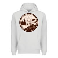 Dove Grey River Forest Brown Premium Hoodie - linhVisuals