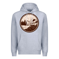 Heather Grey River Forest Brown Premium Hoodie - linhVisuals