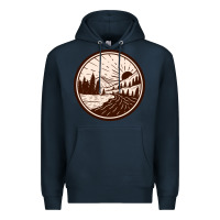 Navy River Forest Brown Premium Hoodie - linhVisuals