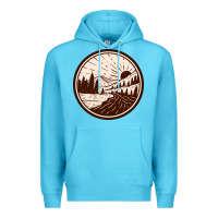 Ocean Blue River Forest Brown Premium Hoodie - linhVisuals