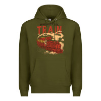 Army Green Whiskey Train Premium Hoodie - linhVisuals