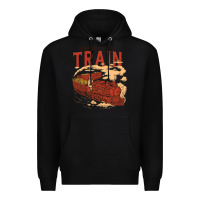 Black Whiskey Train Premium Hoodie - linhVisuals