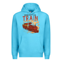 Ocean Blue Whiskey Train Premium Hoodie - linhVisuals