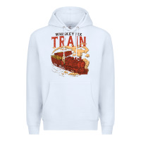 White Whiskey Train Premium Hoodie - linhVisuals