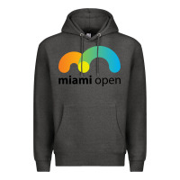 Charcoal Heather miami open Premium Hoodie - linhVisuals