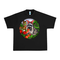 Black Christmas Raccoon Urban Heavy Tee - LillyAllenDesigns