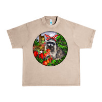 French Oak Christmas Raccoon Urban Heavy Tee - LillyAllenDesigns