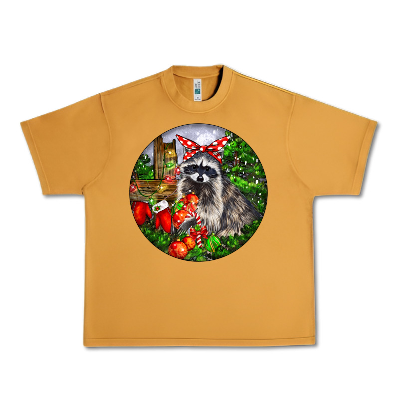 Christmas Raccoon Urban Heavy Tee by LillyAllenDesigns | Teevron