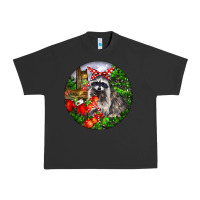 Pigment Black Christmas Raccoon Urban Heavy Tee - LillyAllenDesigns