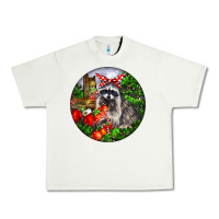 Pistachio Christmas Raccoon Urban Heavy Tee - LillyAllenDesigns