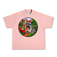 Salmon Christmas Raccoon Urban Heavy Tee - LillyAllenDesigns