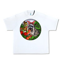 White Christmas Raccoon Urban Heavy Tee - LillyAllenDesigns