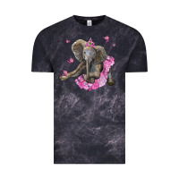 Cloud Black baby elephant with tutu Vintage Tee - LillyAllenDesigns