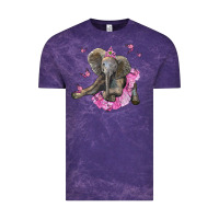 Cloud Purple baby elephant with tutu Vintage Tee - LillyAllenDesigns
