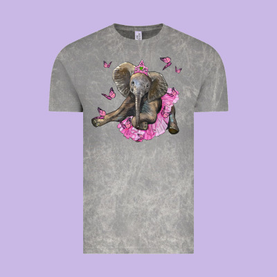 Baby Elephant With Tutu Vintage Tee Designed By Lillyallendesigns