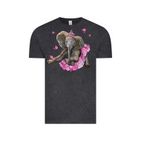 Vintage Black baby elephant with tutu Vintage Tee - LillyAllenDesigns