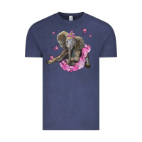 Vintage Denim baby elephant with tutu Vintage Tee - LillyAllenDesigns