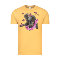 Vintage Mustard baby elephant with tutu Vintage Tee - LillyAllenDesigns