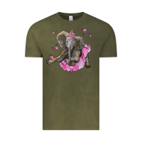 Vintage Olive baby elephant with tutu Vintage Tee - LillyAllenDesigns
