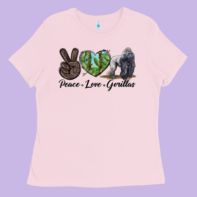 Peace Love Gorillas Ladies Tee Designed By Lillyallendesigns