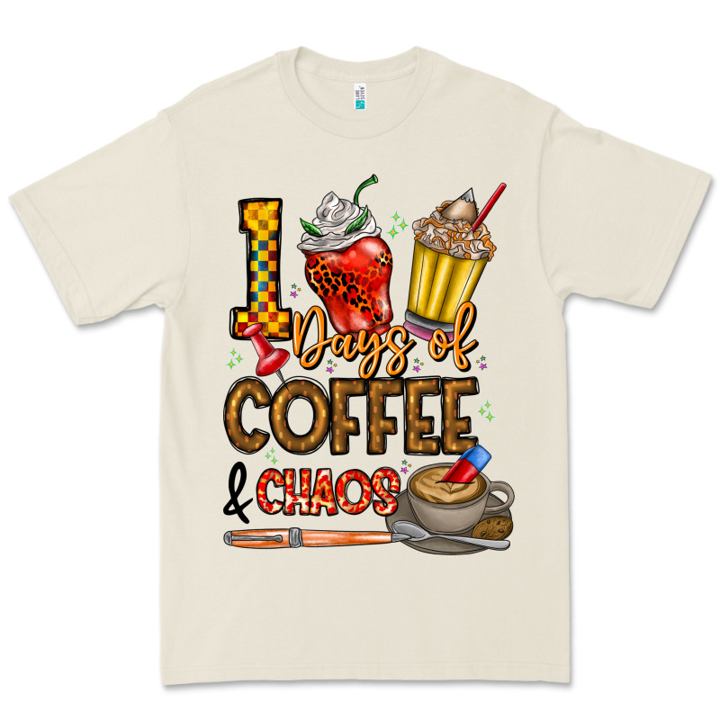 100. Days Of Coffee  Chaos Premium Tee by CowhideDigitalArt | Teevron