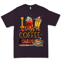 Plum 100. Days Of Coffee  Chaos Premium Tee - CowhideDigitalArt