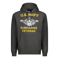 Charcoal Heather submarine veteran tshirt Premium Hoodie - linhVisuals