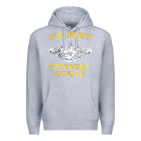 Heather Grey submarine veteran tshirt Premium Hoodie - linhVisuals