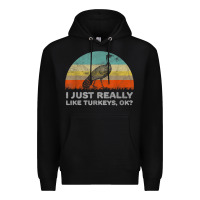 Black funny i just really like turkeys thanksgiving Premium Hoodie - linhVisuals