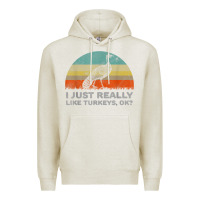 Oatmeal Heather funny i just really like turkeys thanksgiving Premium Hoodie - linhVisuals
