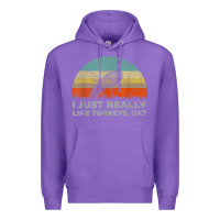 Purple funny i just really like turkeys thanksgiving Premium Hoodie - linhVisuals