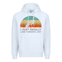 White funny i just really like turkeys thanksgiving Premium Hoodie - linhVisuals