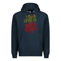 Navy bad choices make good stories Premium Hoodie - linhVisuals