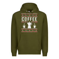 Army Green coffee ugly sweater christmas Premium Hoodie - linhVisuals
